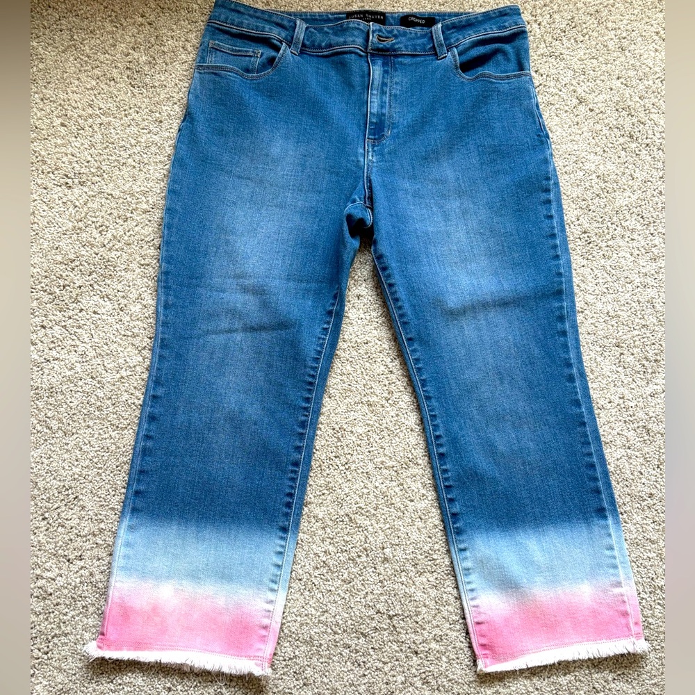 Susan Graver Cropped Jean Capris 12 Cotton Stretch